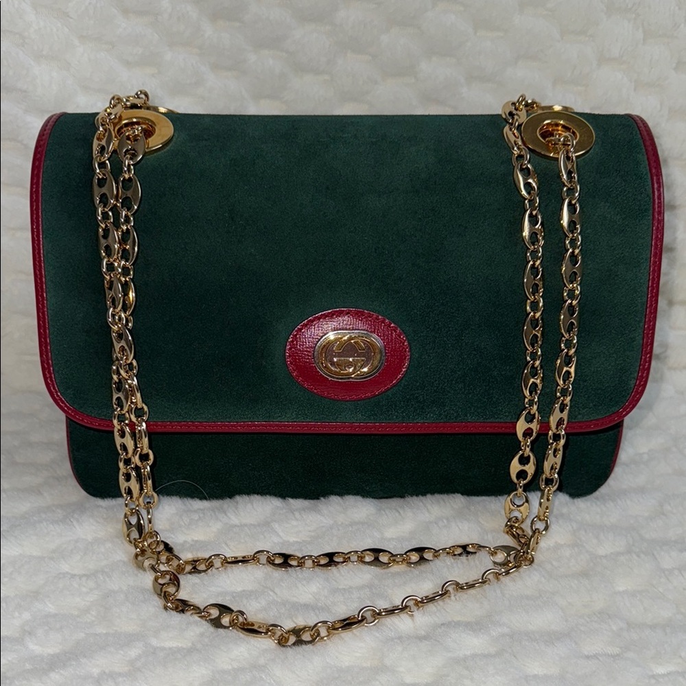 Gucci Marina Suede Handbag-576421-Authentic-EUC